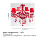 Ljojo Luxury Crystal Candle Chandelier Red LED Light Fixtures