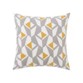 Daisy Floral Geometric Embroidery Pillow Cover 45x45cm Yellow Blue Soft Cozy