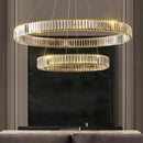 Ljojo Luxury Crystal LED Chandelier - Dimmable Villa Stairs Circle Lighting