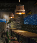 Ljojo Loft Barrel Chandelier Wood Drolight for Dining Room and Cafe