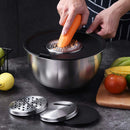 Ljojo 5-Piece Stainless Steel Salad Mixing Bowl Set with Grater and Lids