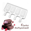 Ljojo 4-Cavity Silicone Ice Cream Mold for Baking and Popsicles