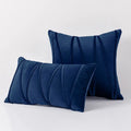 Blue Velvet Cushion Cover Set 18x18" - Ljojo Decorative Pillows for Living Room