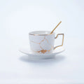 Ljojo Marble Ceramic Tea Set 200ml Nordic Coffee Cup Saucer Spoon Matt Porcelain