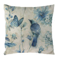 Blue Flowers & Birds Pattern Cushion Cover, Ljojo Home Decor Pillow Case