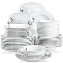 Ljojo 48-Piece Black Decals Porcelain Tableware Set with Bowls and Plates