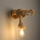 Industrial Hand Shape Wall Light by Ljojo - Creative Hemp Rope Wall Lamp