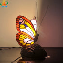 Bedside Table Lamp Tiffany Glass European Animal Bedroom LED Light by Ljojo