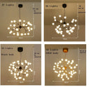 Ljojo LED Firefly Sputnik Chandelier: Modern Tree Branch Ceiling Hanging Lamp