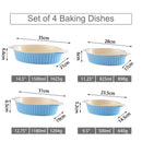 Ljojo 4-Piece Oval Baking Dish Set with Ceramic Handles - Ideal for Lasagne, Pie, Casserole