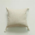 Ljojo Linen Pillow Covers with Tassels - 18x18" Square Throw Pillows for Home Decor