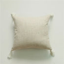 Ljojo Linen Pillow Covers with Tassels - 18x18" Square Throw Pillows for Home Decor