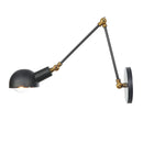 Ljojo Loft Adjustable Wall Lamp: Retro Reading Lamp, Long Arm, Iron, Bedside, Black