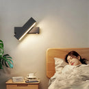LED Wall Lamp Nordic Bedroom Bedside Light Rotating Living Room Black Sidelight by Ljojo
