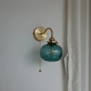 Ljojo Little Glass Ball LED Wall Sconce Copper Finish Plugin Switch Modern Nordic Style