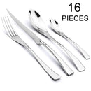 Ljojo 16-Piece Black Stainless Steel Cutlery Set for Dining and Entertaining