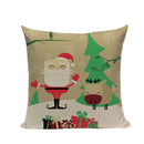 Christmas Santa Deer Pattern Cushion Cover for Festive Home Decor - Ljojo