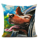 Colourful Bull Terrier & Dachshund 3D Cushion Cover for Home Sofa by Ljojo