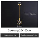 LED Crystal Chandelier Bedroom Small Hanging Lamp Home Decor Cafe Droplight - Ljojo