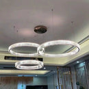 Ljojo Luxury Crystal LED Chandelier - Dimmable Villa Stairs Circle Lighting