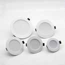 Ljojo LED Downlight Waterproof Spot Light Round Recessed in Silver White Shell