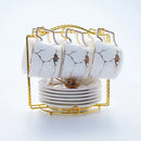 Ljojo Marble Ceramic Tea Set 200ml Nordic Coffee Cup Saucer Spoon Matt Porcelain