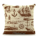 Ljojo Mediterranean Lighthouse Sail Print Pillow Cover for Home Decor