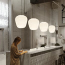 Ljojo Milky White Glass Pendant Lamp for Bedroom and Dining Lighting