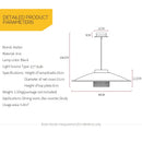 Ljojo Metal Pendant Light with Replaceable E27 Bulb for Dining, Bar, and Cafe