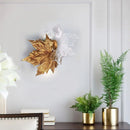 Ljojo Luxury Copper Maple Leaf Crystal Glass Wall Lamp for Home Deco