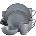 Ljojo MODA Stoneware Dinner Set - 48-Piece Grey Tableware in VANCASSO Design