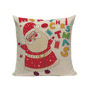 Christmas Santa Deer Pattern Cushion Cover for Festive Home Decor - Ljojo