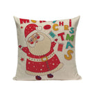 Christmas Santa Deer Pattern Cushion Cover for Festive Home Decor - Ljojo