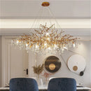 Ljojo Luxe Crystal Chandelier - Modern All-Copper Tree Lamp
