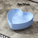 Ljojo Love Bone Plates Set - 5pcs PP Material Reusable for Kitchen, Picnic, Camping