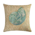 Ljojo Marine Life Linen Pillowcase: Fashion Conch Starfish Shell Sofa Decor Cover