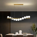 Modern Long Ceiling Chandelier Glass Balls G9 LED Pendant Light for Dining Room by Ljojo.