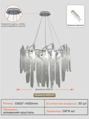 Crystal Pendant Chandelier Lighting Modern Luxury Argent Fixture for Living Room by Ljojo