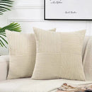 Corduroy Boho Throw Pillow Covers 18x18 Inch for Home Decor - Ljojo