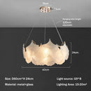 Ljojo Luxury Cream Glass Pendant Lamp for Living Room, Bedroom, Dining Room