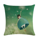 Ljojo Linen Pillowcase: Soft Printed Cover for Sofa, Car, or Home Décor
