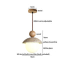 Ljojo LED Pendant Light Yellow Travertine Wood Hanging Lamp