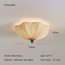 Ljojo Japanese Style Wabi-Sabi Flowers Fabric LED Ceiling Lights Medieval Retro Decor Fixtures