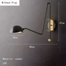 Copper Wall Light Gold Black With Plug Adapter for Foyer Bedroom Study - Ljojo