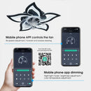 Ljojo Lotus Ceiling Fan Light: Remote Control, 6-speed, Decorative LED for Living Room & Bedroom