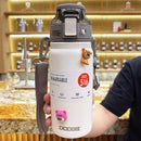 Ljojo 21oz Stainless Steel Water Bottle with Straw and Strap