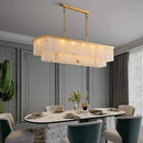 Ljojo Luxury Copper Resin Chandelier with Marble Accents for Living Room and Bedroom