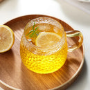 Ljojo 400ml Rose Glass Cup with Handle for Juice Coffee Tea Milk