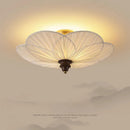 French Medieval Ceiling Lamp Cloth Lampshade Bedroom Plum Blossom Wood Retro Living Room Ljojo Lamps