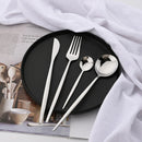 Ljojo 30-Piece Golden Stainless Steel Cutlery Set - Elegant Tableware Collection